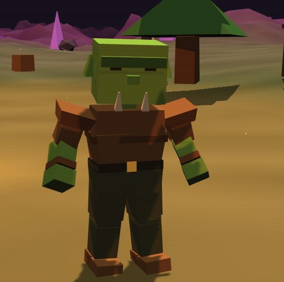 Orc warrior with tusks and armor